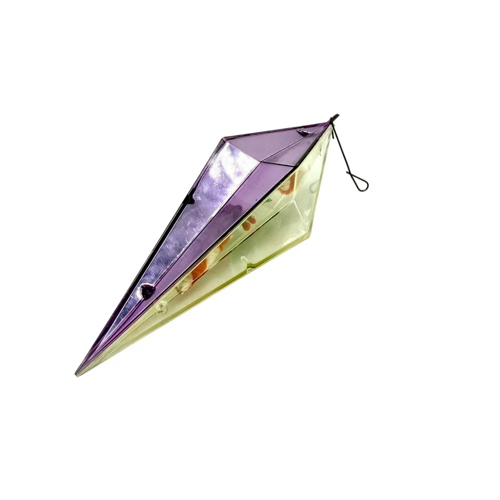 Jewelbrite Mid Century MCM Purple Plastic Diorama Candy Cane Christmas‎ Ornament